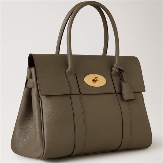 Mulberry Bayswater Linen Green Small Classic Grain